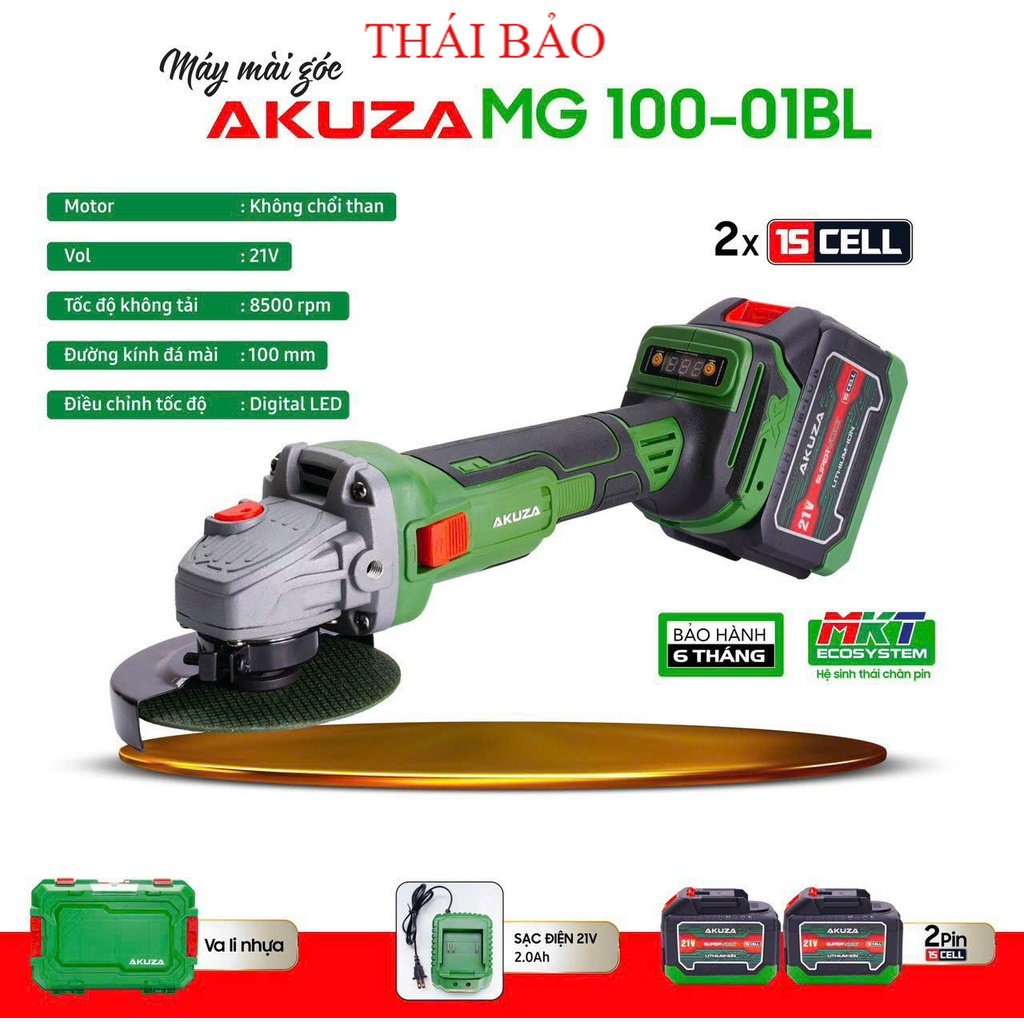 Máy mài pin AKUZA cao cấp không chổi than có chỉnh lực điện tử - Bảo hành chính hãng 6 tháng THÁI BẢO
