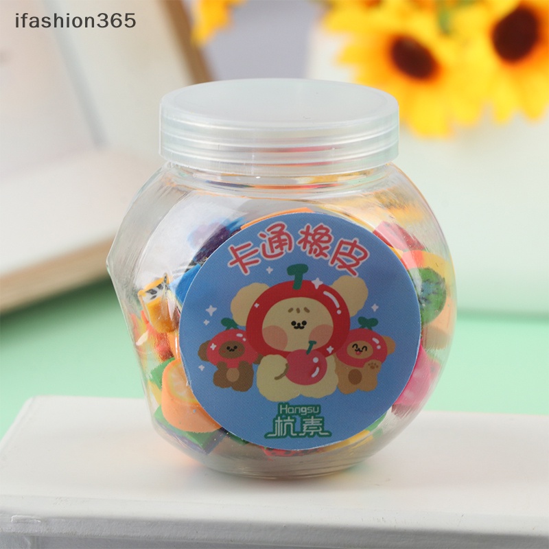 Set 50 Gôm Tẩy Mini Bằng Cao Su Hình Động Vật / Trái Cây Dễ Thương Sáng Tạo ifashion365