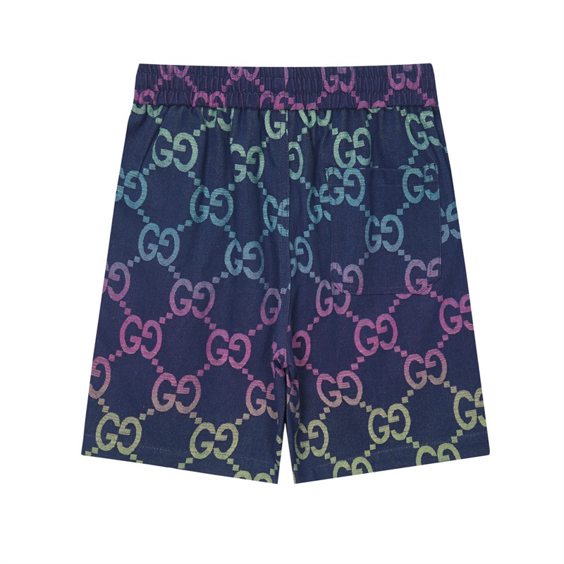 Bán Chạy Nhất G &amp; Gradual Quần Short Cao Bồi Thể Thao Dáng Rộng Eo Chun Dệt Lụa Màu Gradient Gradient Gradient Cho Nam Và Nữ