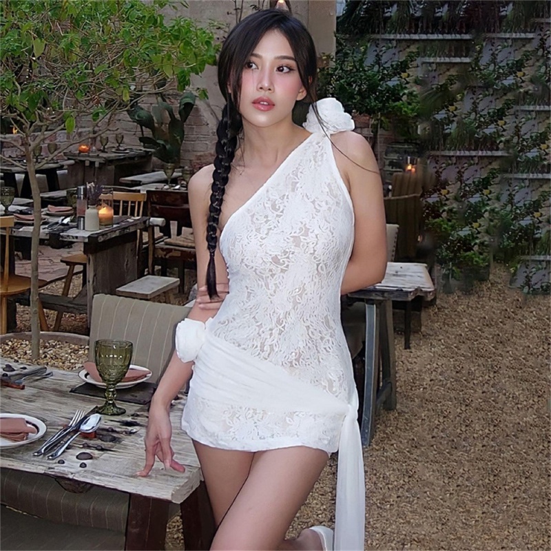 Xiangbao Đầm Hoa Một Mảnh Gợi Cảm Instagram Cho Nữ