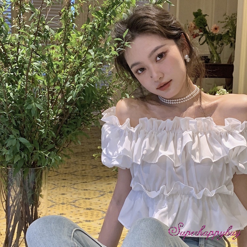 Áo Sơ Mi Tay Ngắn Phồng Màu Sắc Thời Trang Mùa Hè Cho Nữ