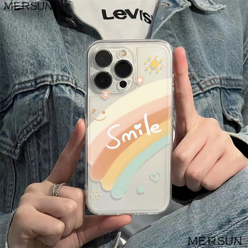 ✅Ốp Điện Thoại Dẻo Họa Tiết Cầu Vồng Đơn Giản Thời Trang Chống Sốc Cho Iphone13Iphone12Mlie 11 14ProPlus6In max78 GFZG