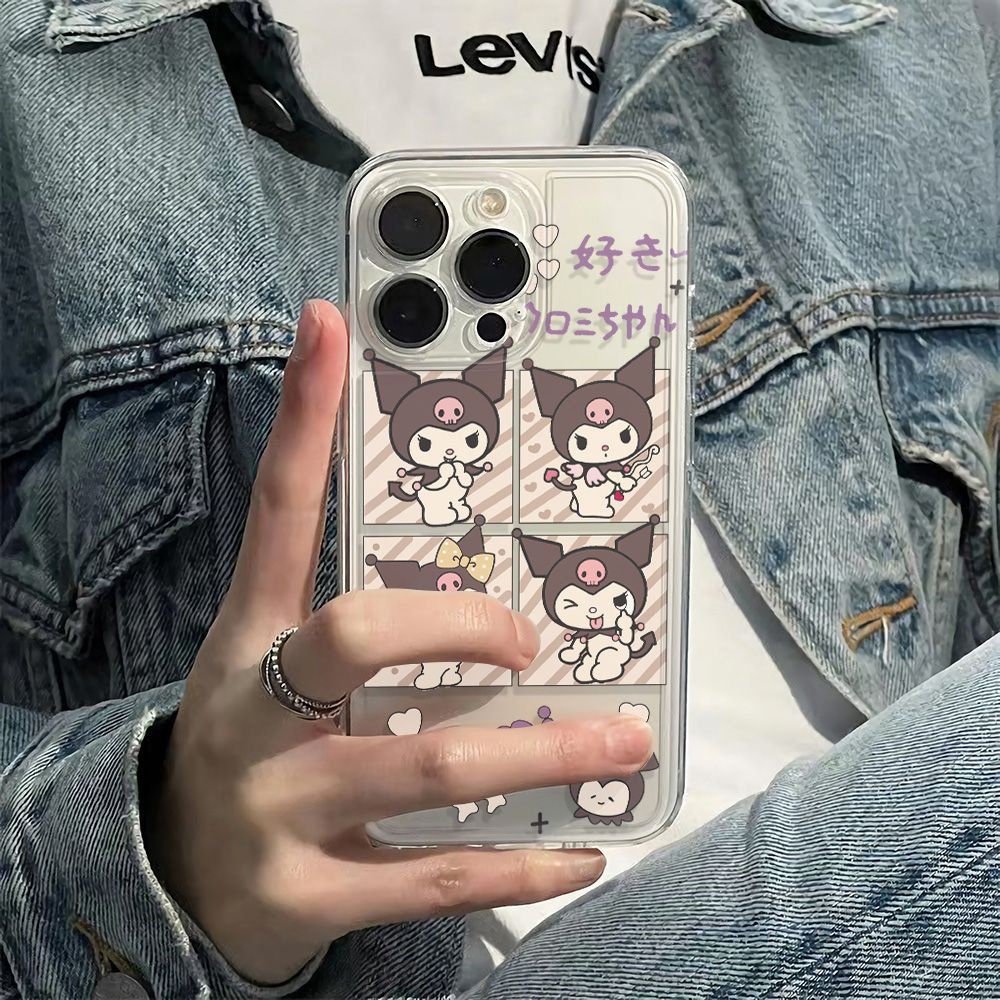 ✅Ốp Điện Thoại Mềm Chống Sốc Phong Cách Kuromi 6In Đơn Giản Cho iPhone 14pro plus13 78 max 1211