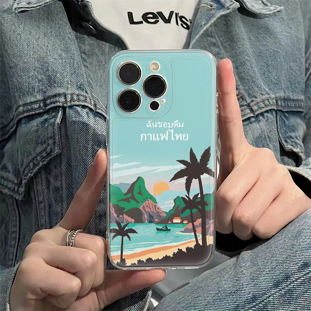 ✅Ốp Điện Thoại Mềm Chống Sốc Họa Tiết Phong Cảnh Cho Iphone 126Inmax 13 11 78 14 Pro Plus