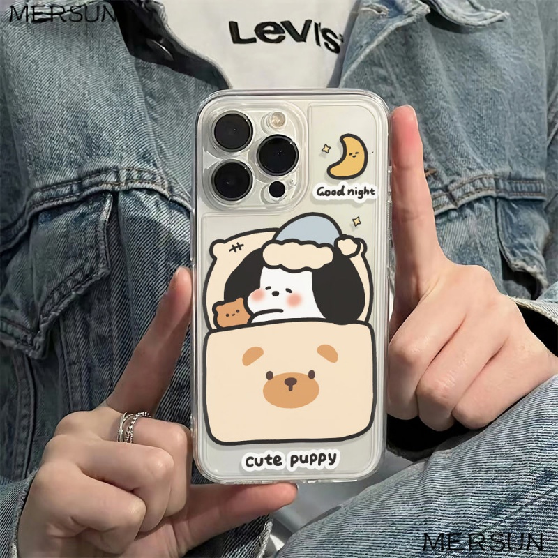 ✅Ốp Điện Thoại Dẻo Họa Tiết Chú Chó &amp; Sữa Dễ Thương Chống Sốc Cho Iphone plusmax 78 1311 14pro 6Iniphone12 OC1C