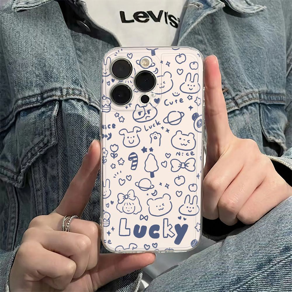 ✅Ốp Điện Thoại Dẻo Họa Tiết Graffiti Đơn Giản Chống Sốc Cho iPhone12plus 13 JGFU 11786In 14pro max