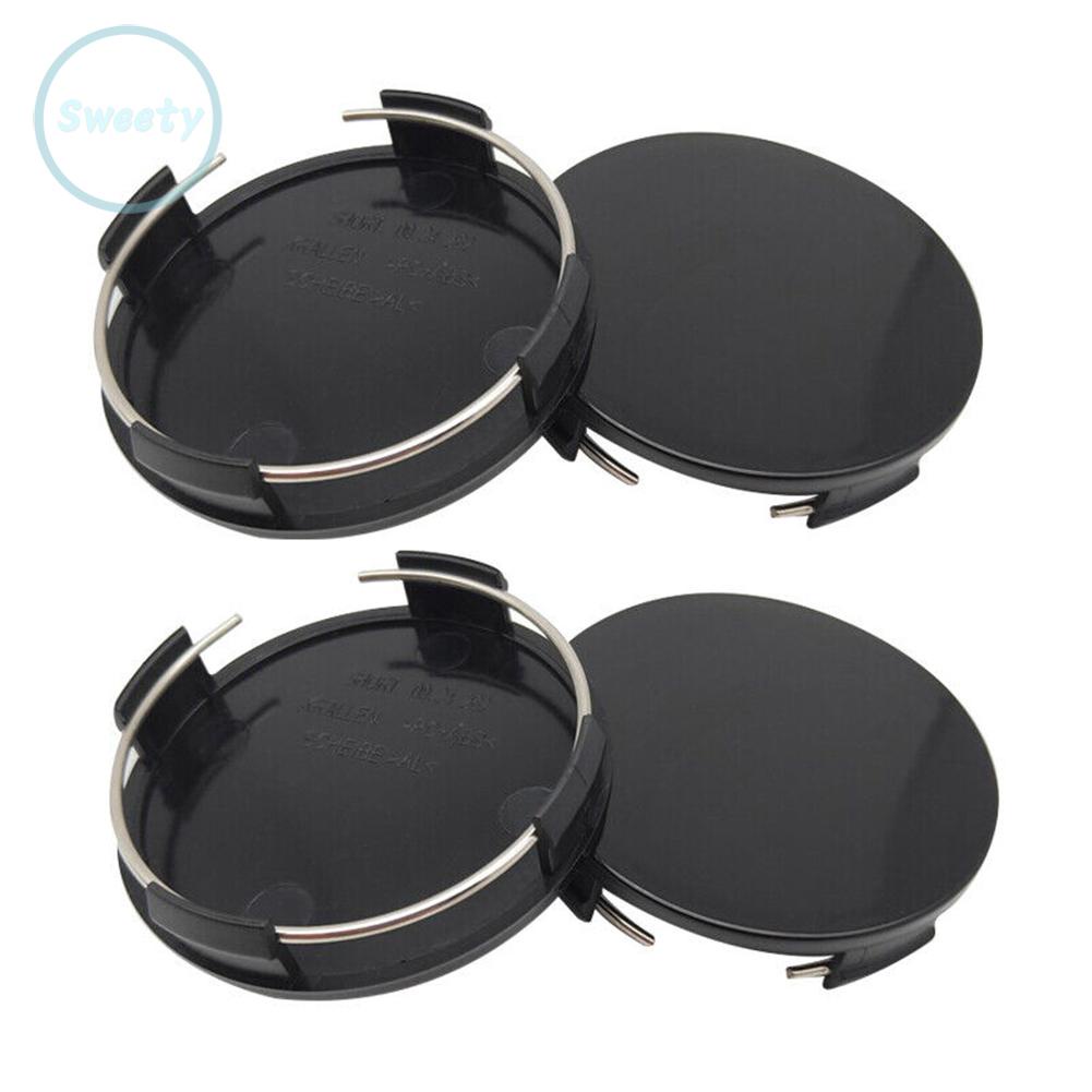 Set 4 Nắp Đậy Trục Bánh Xe Hơi 59mm / 65mm Bằng ABS Màu Đen Chuyên Dụng