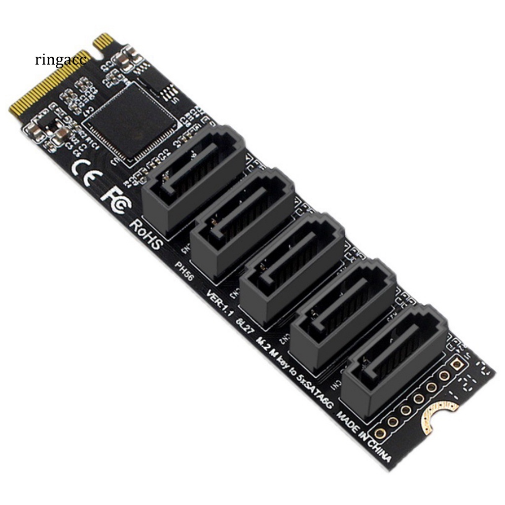 Thẻ Mở Rộng Ổ Đĩa Rắn RGA PH56 5 Cổng JMB585 M2 PCIE Sang SATA 6G SSD SATA Cho Windows