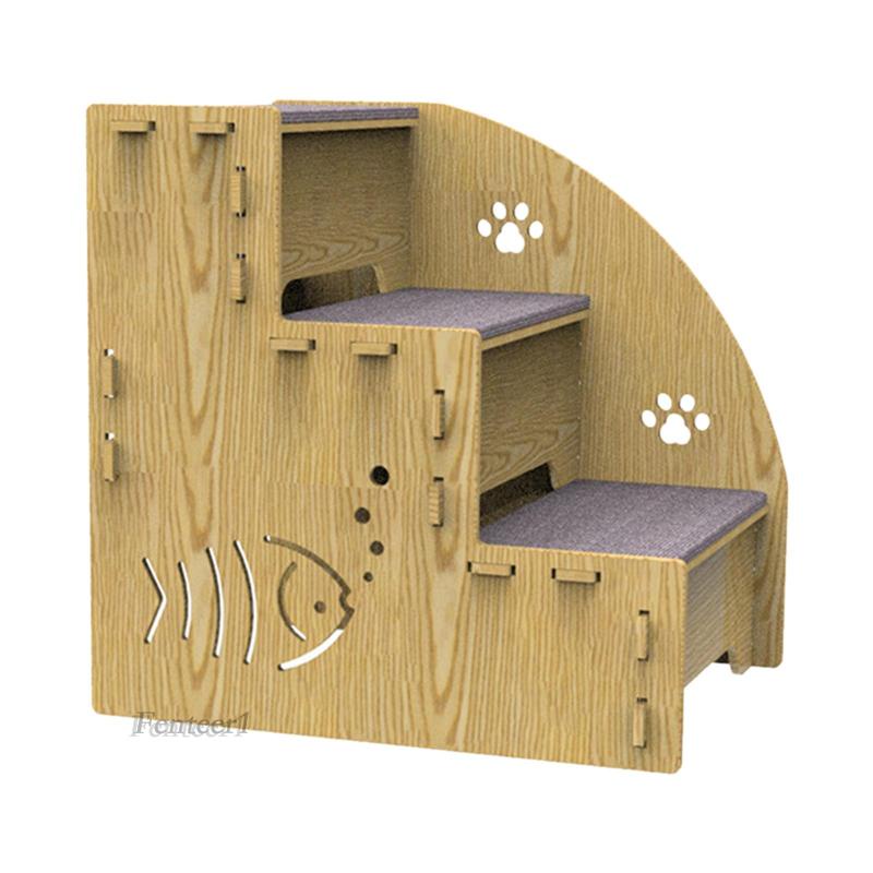 Bậc Thang Leo Bằng Gỗ Chống Trượt Cho Thú Cưng Chó Mèo 1