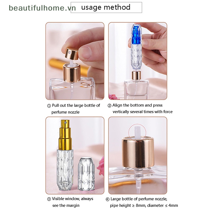 Chai Chiết Nước Hoa Mini 5ml Có Thể Bơm Lại Tiện Dụng Khi Đi Du Lịch