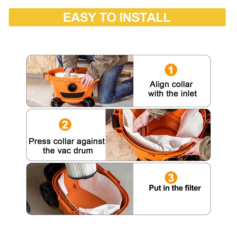 Bộ 3 Túi Hút Bụi VF3502 Hiệu Quả Cao Cho RIDGID 12 Đến 16 Gallon