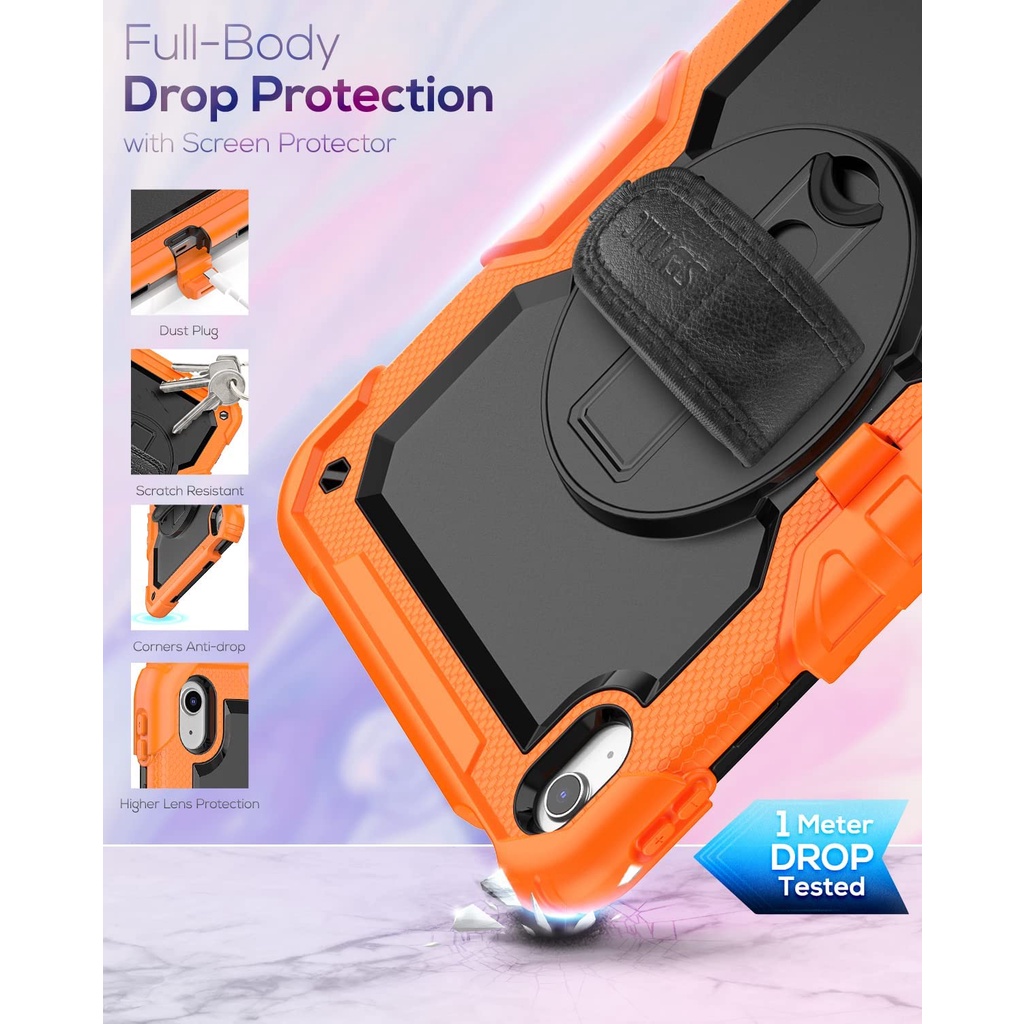 Ốp Máy Tính Bảng Chống Sốc Có Dây Đeo Cho iPad 10th Gen 2022 Air 5 / Air 4 / Air 3 / Air 2 Pro 9.7