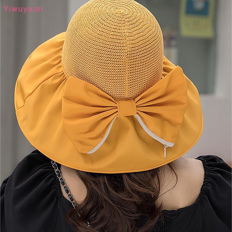 Mũ Vành Rộng Mềm Mại Chống Tia UV Màu Trơn Thời Trang Đi Biển Mùa Hè Mới