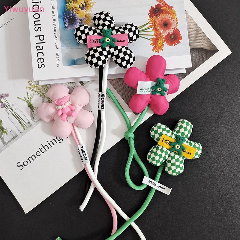 < Yiwuyuan > Ghim Cài Áo Ba Chiều Bằng Vải Cotton Hình Gấu Bông Hoa Trà Thời Trang Ngọt Ngào Dành Cho Bạn Nữ Mới