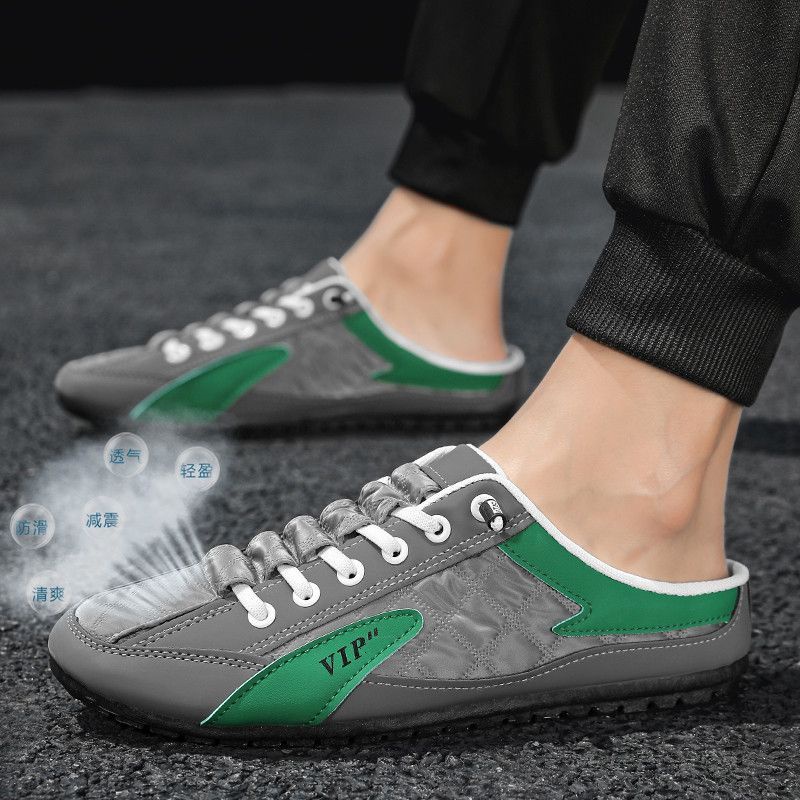 Giày Lười Bằng Vải Canvas Thoáng Khí Phong Cách Hàn Quốc Cho Nam Giày lười da nam Hermest đế âm khâu 4 màu đen, trắng, xanh, xám Giày Lười Thoáng Khí Thời Trang Dành Cho Nam