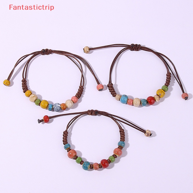 Vòng Đeo Tay Hạt Gốm Nhiều Màu Phong Cách Dân Tộc Thời Trang Dành Cho Nữ