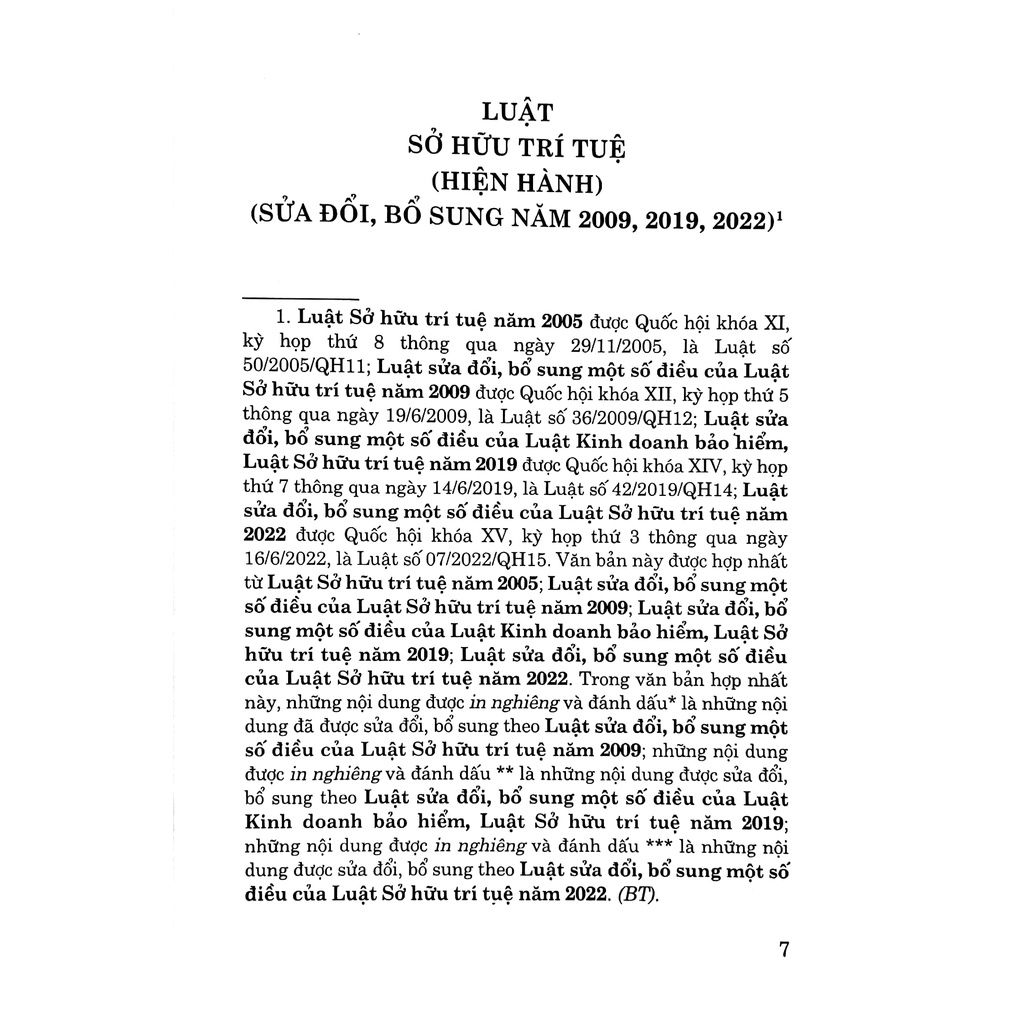 Sách Luật Sở Hữu Trí Tuệ (Hiện Hành) (Sửa Đổi, Bổ Sung Năm 2009, 2022)