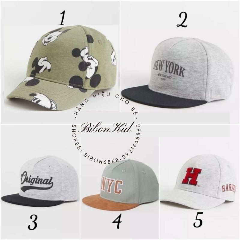 Mũ săn sale HM UK/US/KOREA 4-6m đến 2-4y