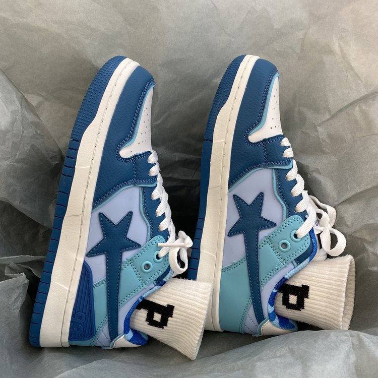 Giày Trượt Ván ins Hình Ngôi Sao Xanh Dương Màu Sắc Chống Va Chạm Luyện Tập ins Cho Nữ Sinh