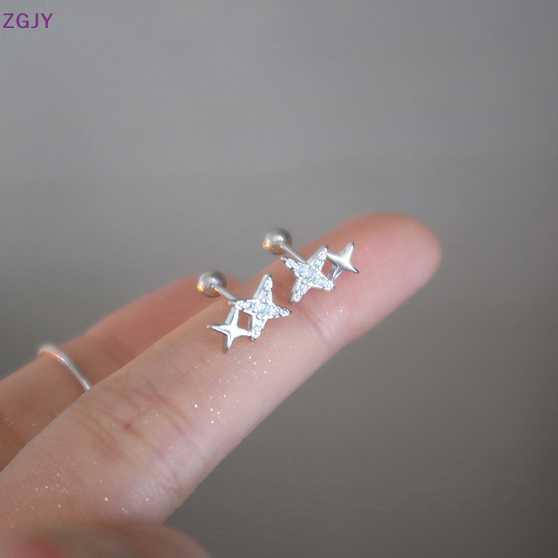 1 Đôi Khuyên Tai Hình Ngôi Sao Dạng Xoắn Ốc Dành Cho Nữ Mới