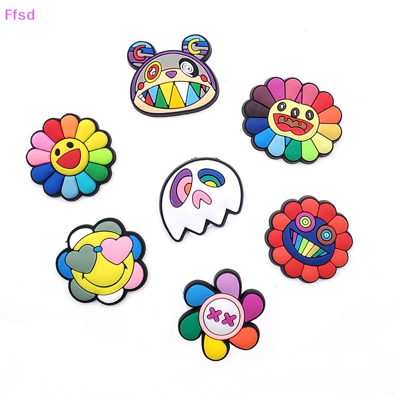 {Ffsd} Set 3 Phụ Kiện Trang Trí Giày Dép Có Thể Tháo Rời Họa Tiết Bướm Hoa Hướng Dương Hoạt Hình DIY Làm Quà Tặng Trẻ Em * Bán