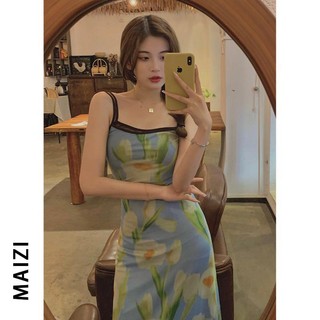 Áo Hai Dây Mỏng Ôm Dáng Không Tay Phong Cách Retro Đường Phố Đơn Giản Dễ Phối Đồ