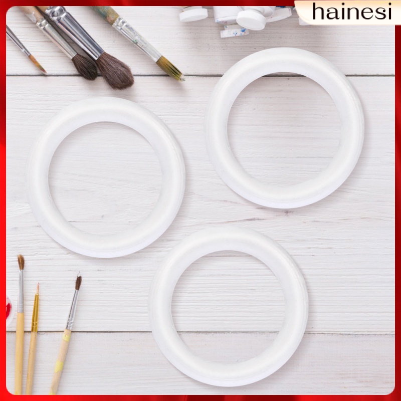 Set 10 Vòng Hoa Màu Trắng Bằng Xốp Chưa Trang Trí