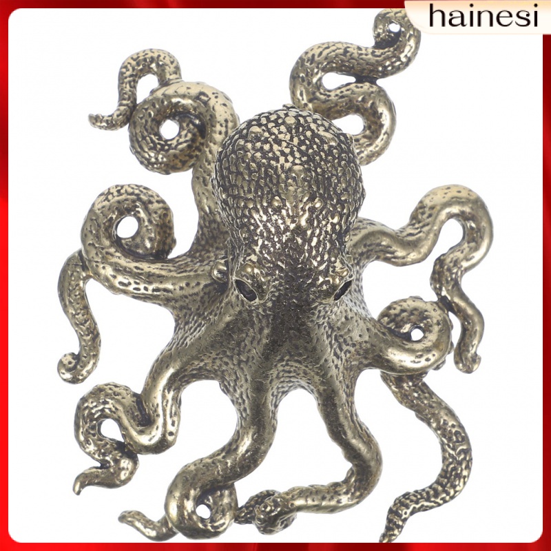 Mô Hình Bạch Tuộc Mini Bằng Đồng Thau Để Bàn Trang Trí