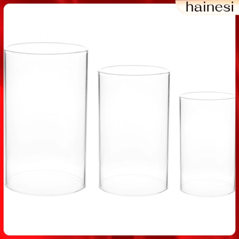 Bộ 3 Giá Đỡ Nến Bằng Thủy Tinh Dùng Trang Trí Nhà Cửa