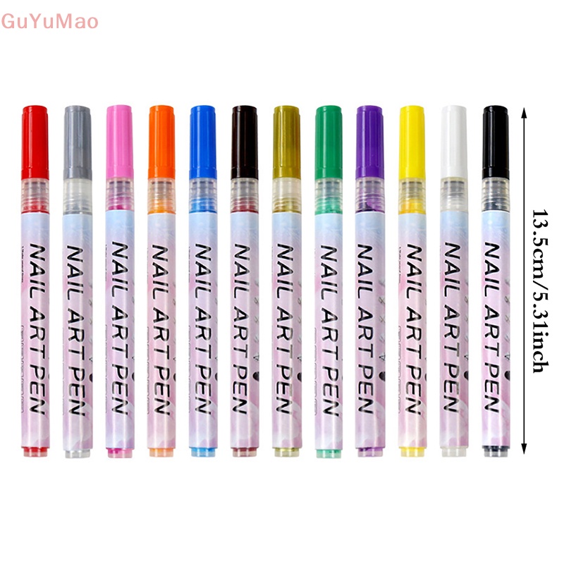 1 Cây Bút Vẽ Móng Nghệ Thuật Chống Nước UV Gel 12 Màu