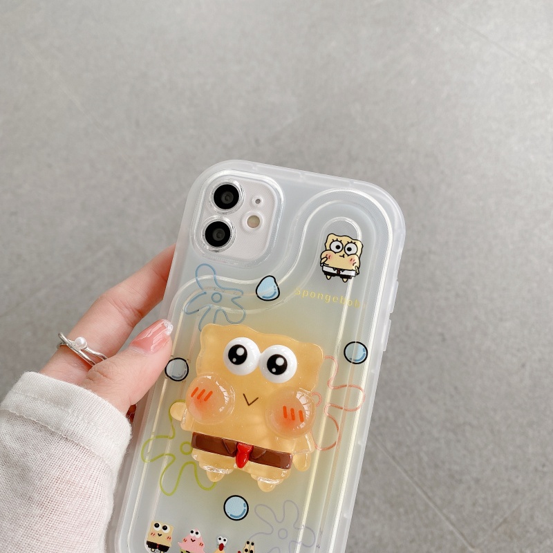 Ốp Điện Thoại Silicon Mềm Trong Suốt Chống Sốc Họa Tiết Hoạt Hình 3D Dễ Thương Cho iPhone 14 13 12 11 Pro Max 14 Plus