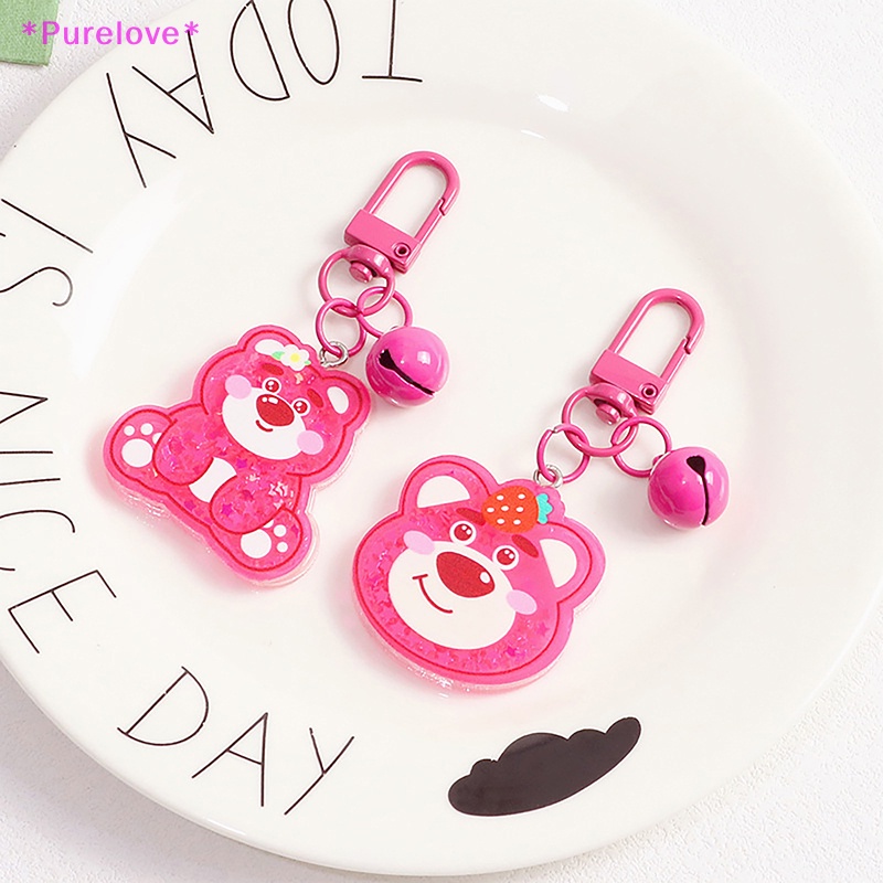Móc Khóa Hình Gấu Dâu Tây Xinh Xắn Mới