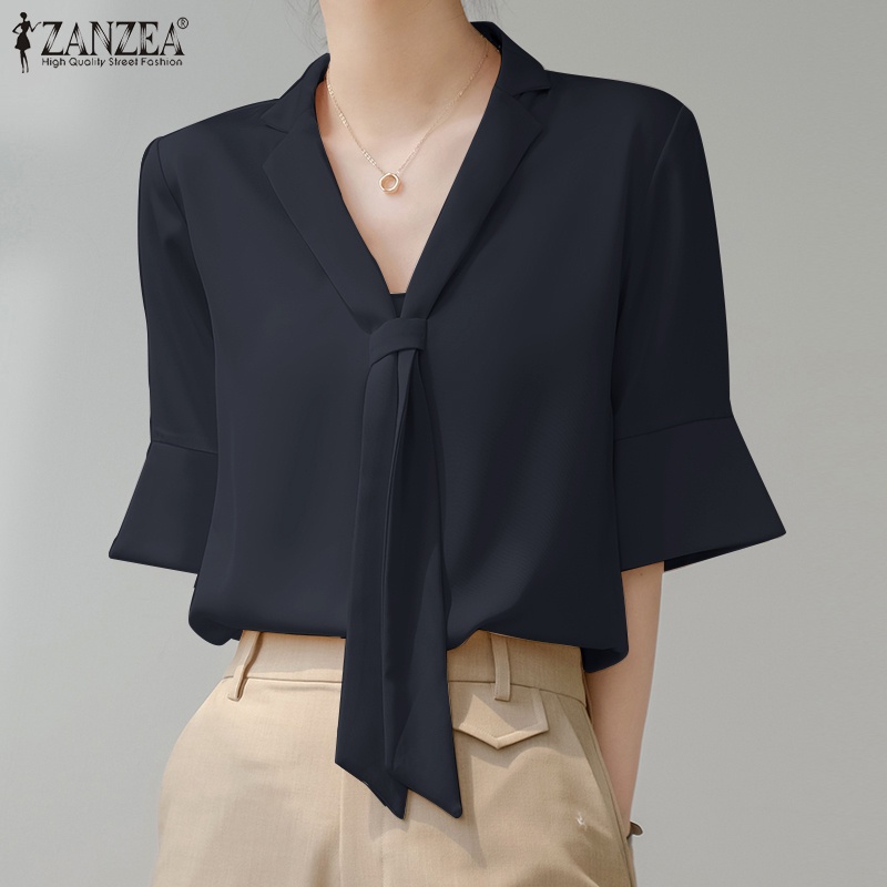 Zanzea Áo Nữ Tay Lửng Cổ Chữ V Thời Trang Hàn Quốc