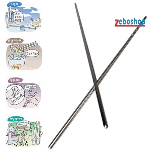 1 Đôi Đũa Chống Trượt Bằng Thép Không Gỉ
