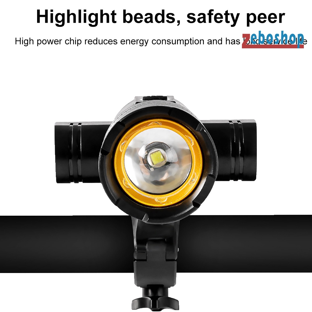 Đèn Pha LED Sạc USB Chống Thấm Nước An Toàn Dành Cho Xe Đạp