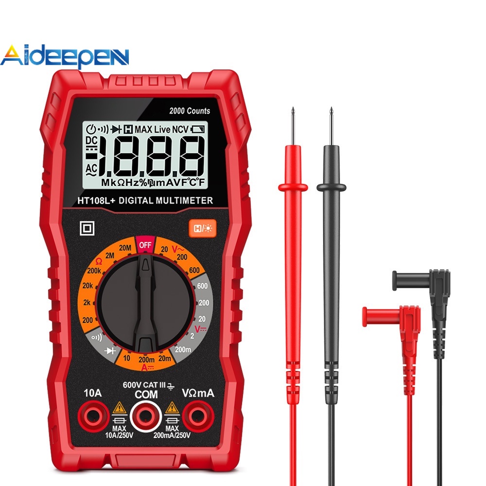 Vạn Năng Kế Kỹ Thuật Số AIDEEPEN HT108L RMS 600V 10A AC DC Và Phụ Kiện