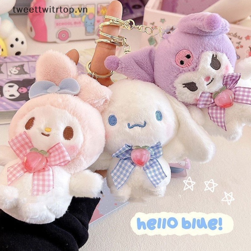 Móc Khóa Hình Búp Bê Thỏ Kuromi Melody Cinnamoroll Nhồi Bông Đáng Yêu