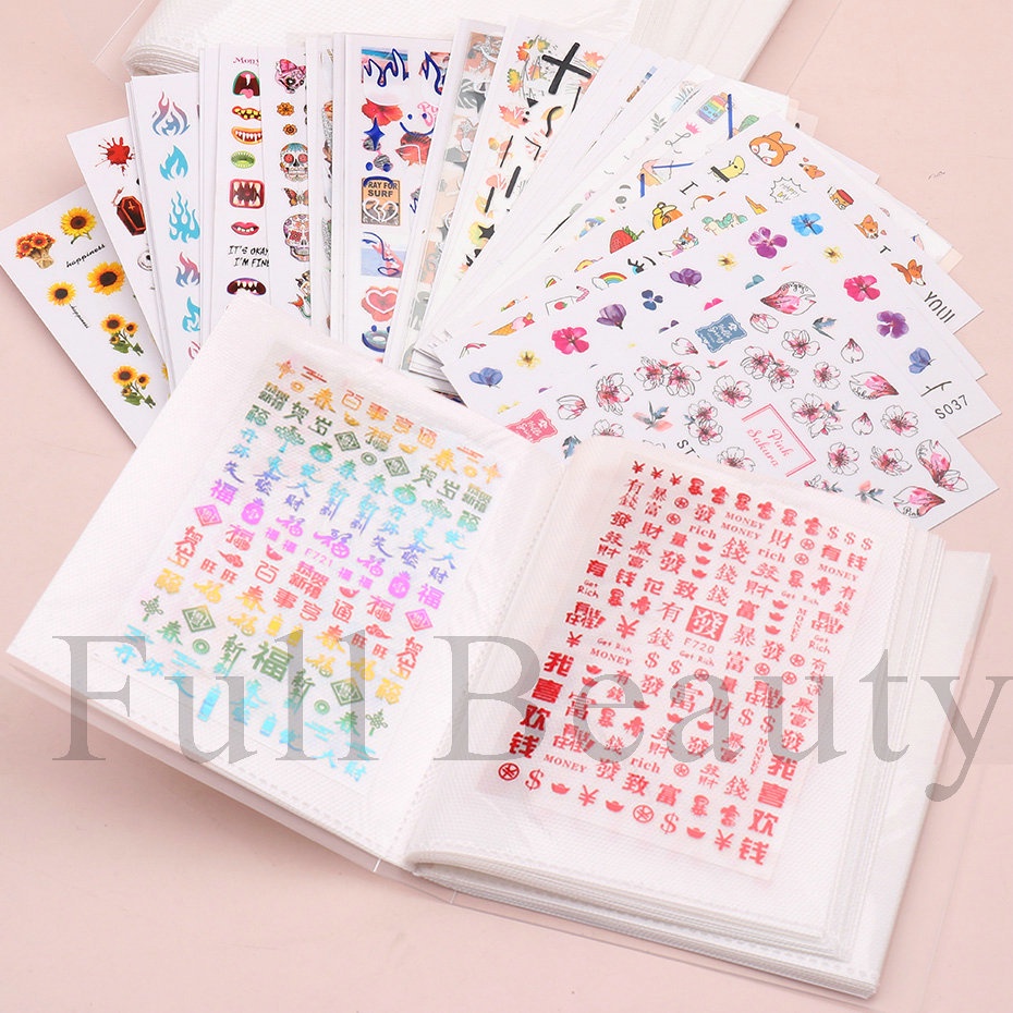 Sổ Đựng Sticker Dán Móng Tay Trưng Bày Phong Cách Nhật Bản Mới