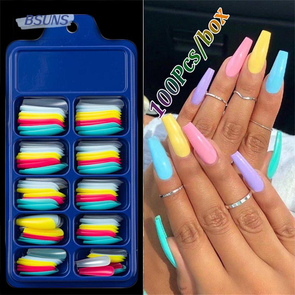 Set 100 Móng Tay Giả Phủ Toàn Diện DIY Ốp