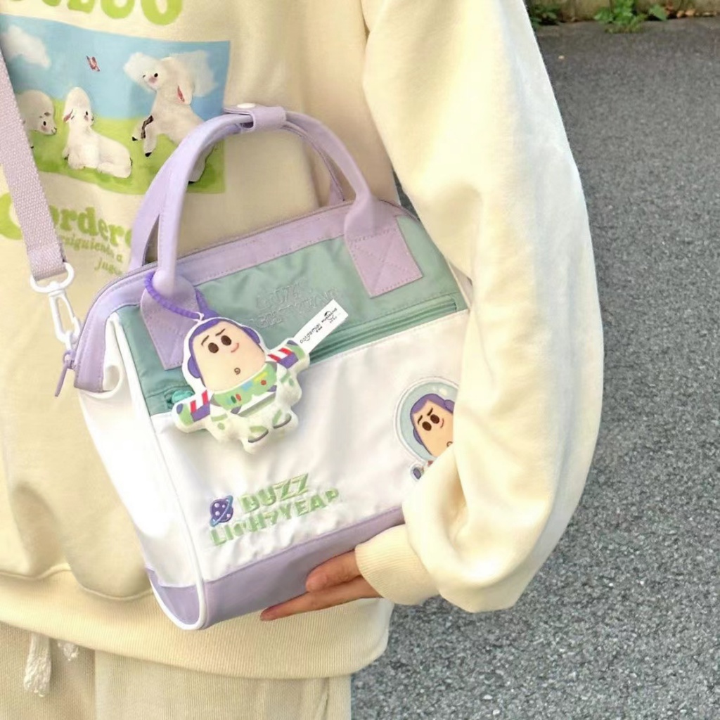 Túi Xách Đeo Vai Vải Canvas Họa Tiết Hoạt Hình Toy Story Buzz Lightyear Dễ Thương Sức Chứa Lớn Cho Học Sinh