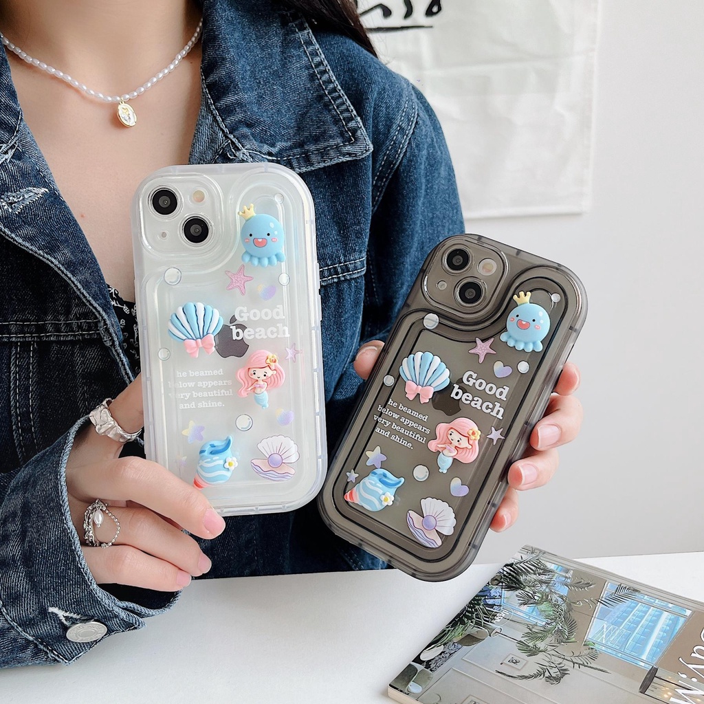 Ốp Điện Thoại Tpu Mềm Trong Suốt Chống Rơi Hình Mực Sáng Tạo Cho iPhone 14 Plus 13 12 11 Pro Max