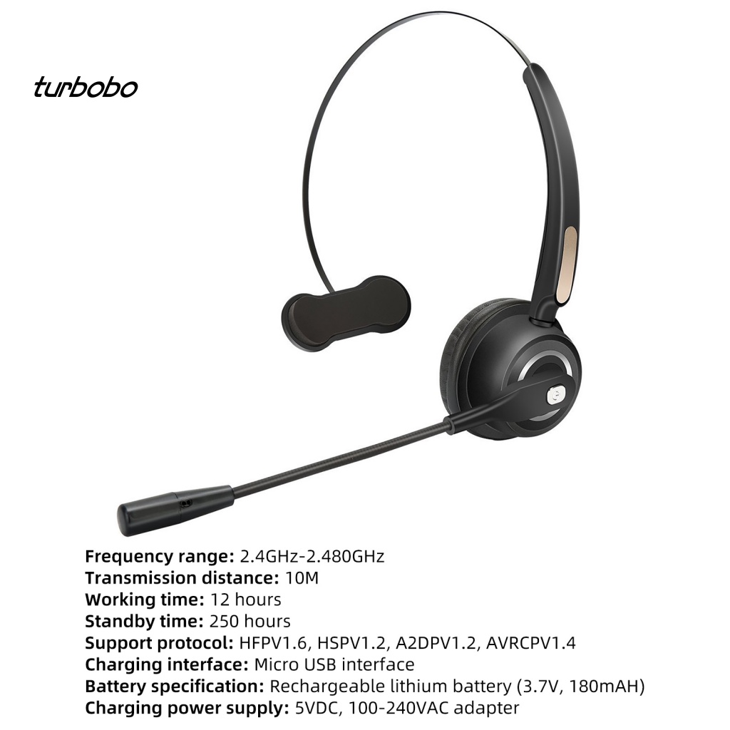 Tai Nghe Bluetooth 4.0 Không Dây Chống Tiếng Ồn turbobo BH520 Cho Điện Thoại / Văn Phòng