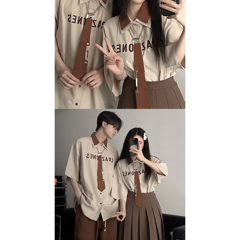 Áo Thun Đồng Phục Tay Ngắn Phong Cách Retro Dành Cho Cặp Đôi