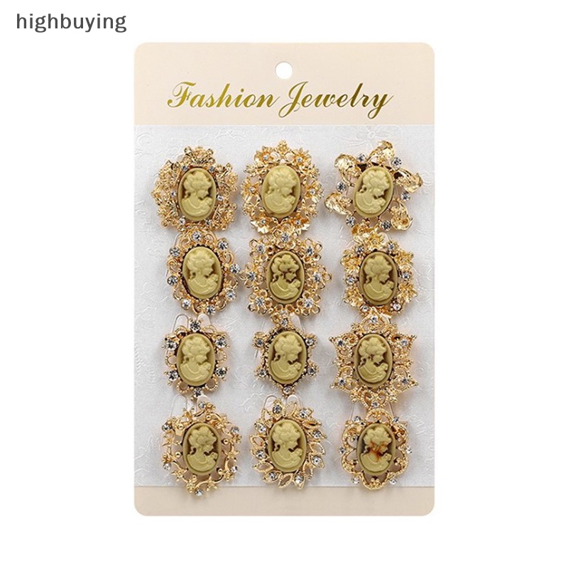 Set 12 Ghim CàI ÁO HìNh Belle ĐíNh Kim Cương Giả ThờI Trang Cho Nữ