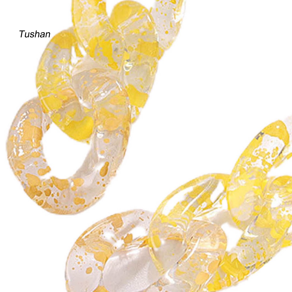 1 Đôi Bông Tai Xích Trong Suốt Phong Cách Bohemian Dành Cho Nữ