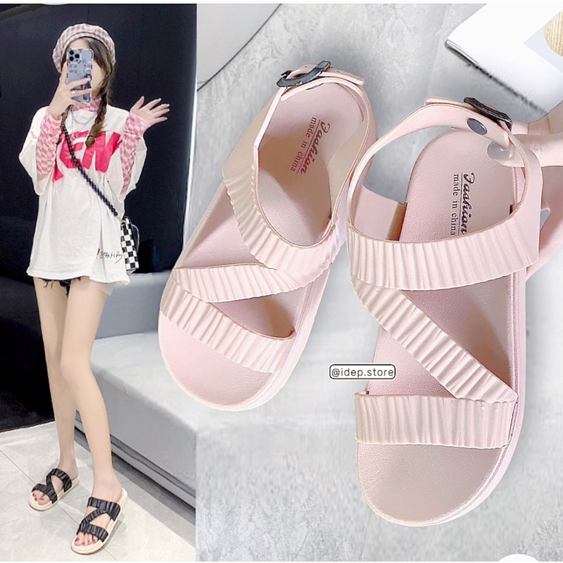 Dép sandal nữ quai chữ Z cao su chống trơn trượt đi học đi mưa đi biển mùa hè - Maipy G091