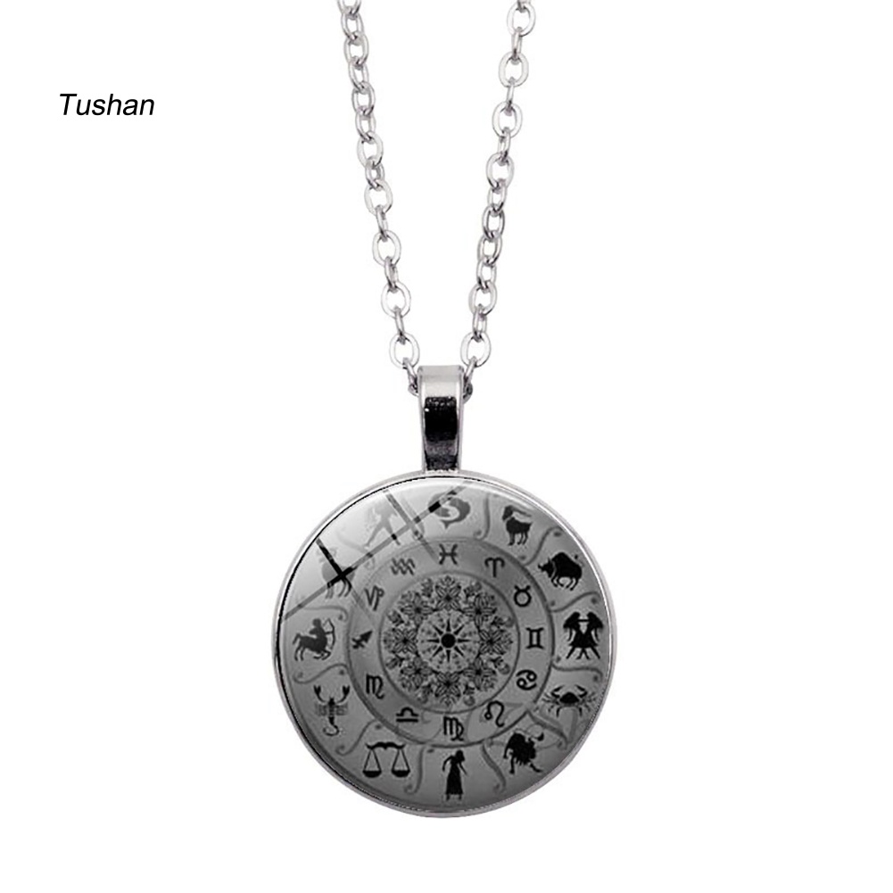 [Ts] Vòng cổ Mặt Kính Cabochon Hình Chòm Sao Unisex