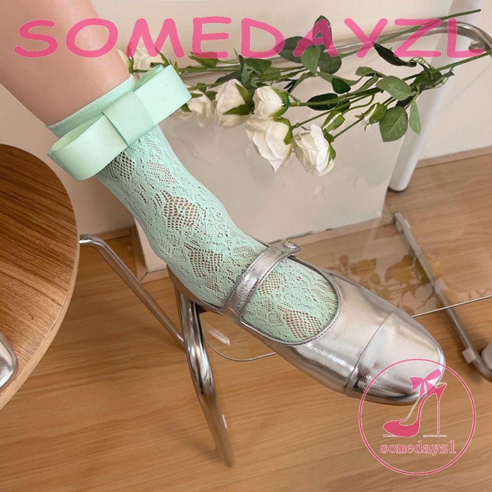 Đôi Vớ Mỏng Đính Nơ Bằng Lụa Co Giãn Thoải Mái Thời Trang Cho Nữ