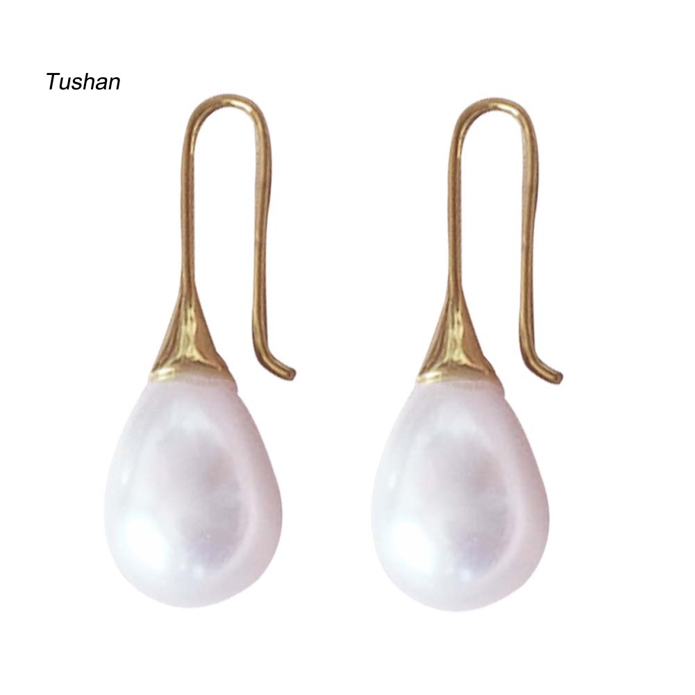 Khuyên Tai Giọt Nước Đính Ngọc Trai Giả Phong Cách Baroque