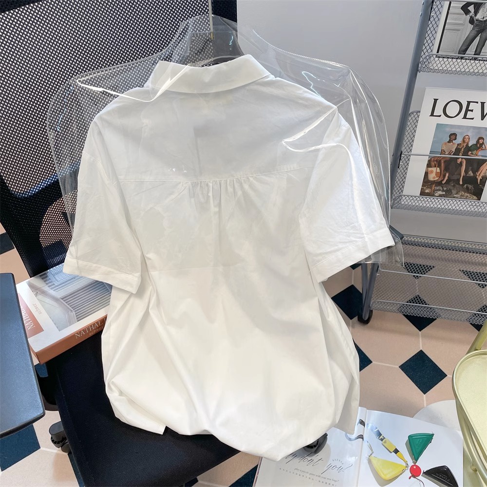 Áo Sơ Mi Ngắn Tay Phong Cách vintage Hàn Quốc Ngọt Ngào Thời Trang Mùa Hè